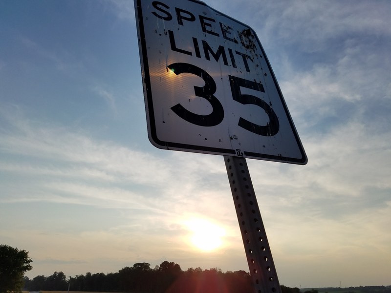 the speed limit sign against the sun in stewartstown pennsylvania united states, _slow down 4k