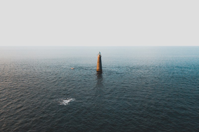 ocean lighthouse sea and seascape 4k