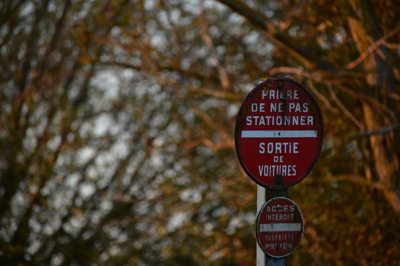 sign warning tree and woodland 4k