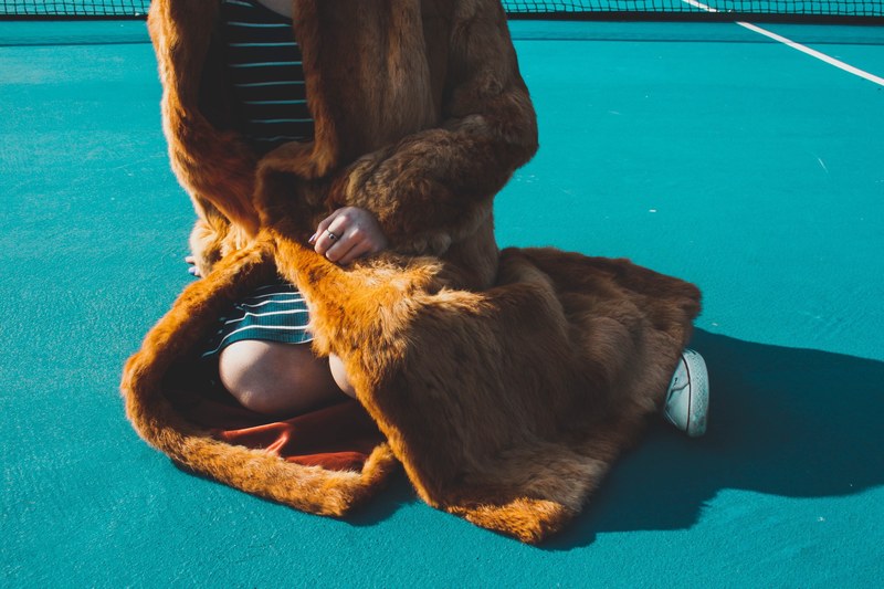 fashion girl model and fur coat 4k