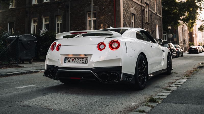 nissan gt-r, nissan, sportscar, car, rear view, 4k