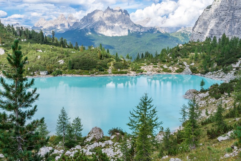 lake landscape blue lake and mountain lake 4k