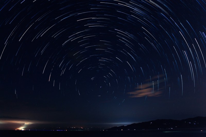 a star trail sequence of two hours 4k