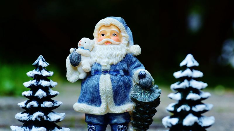 santa claus, christmas trees, new year, 4k