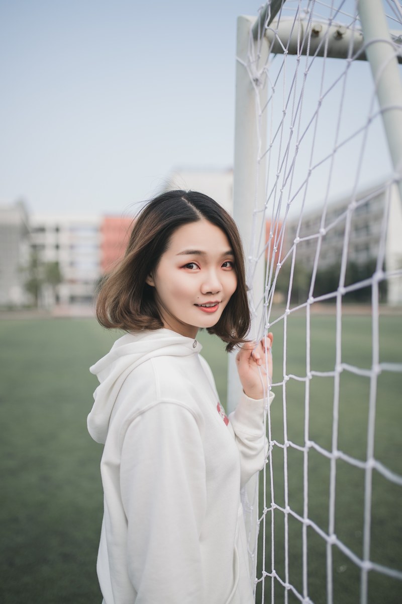 goal net football and woman hd, 4k
