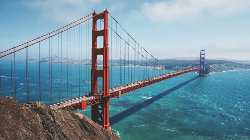 golden gate golden gate bridge bridge and bay 4k