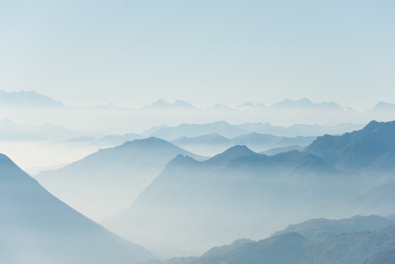 mountain sky alp and fog 4k