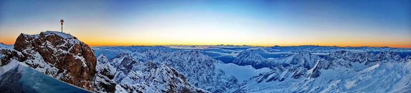 zugspitze sonnenaufgang panorama 2017 4k