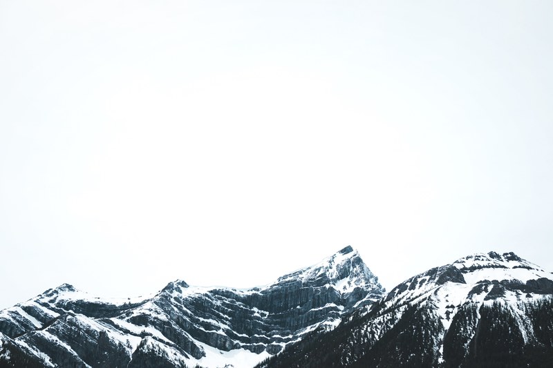 mountain snow capped summit and snow 4k