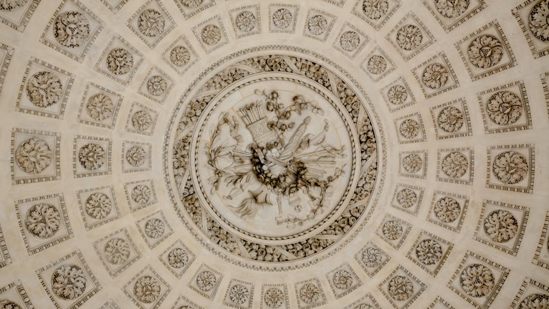 classical decorative concentric ceiling design pattern at palace of versailles, ceiling at versailles 4k