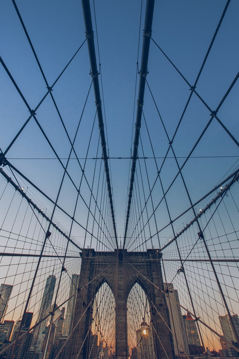 bridge cable architecture and brooklyn bridge hd, 4k