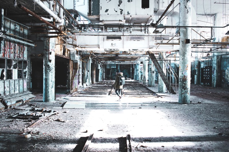 building urban decay abandoned and warehouse 4k
