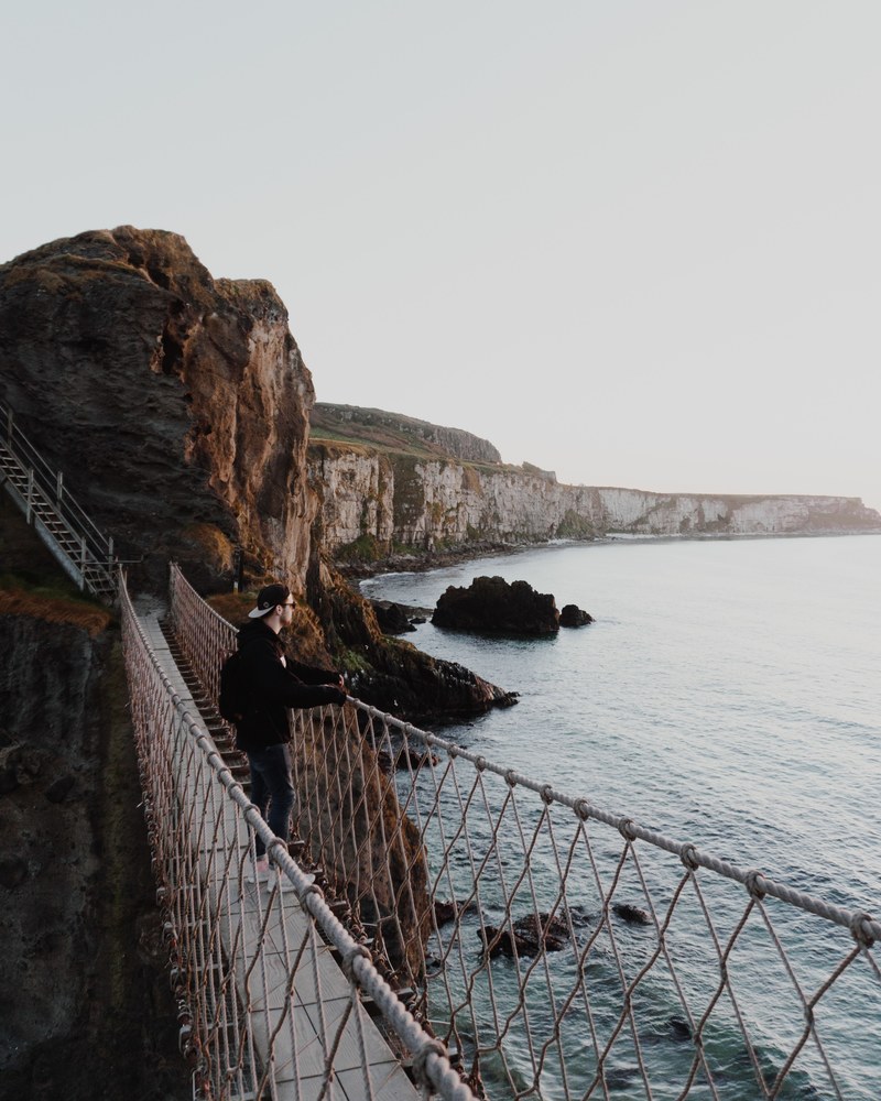 footbridge rope bridge outdoor and man hd, 4k