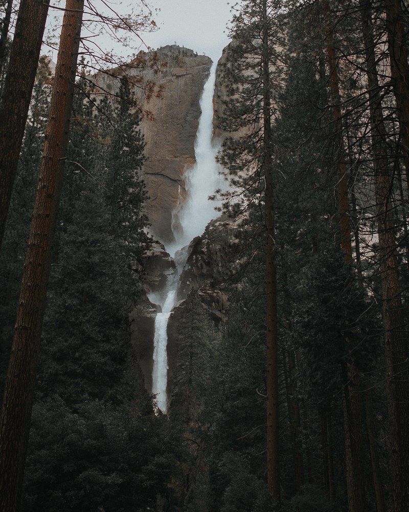 waterfall cliff mountain and water hd, 4k