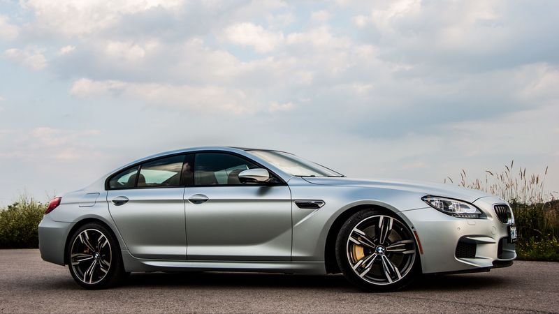 bmw, m6, gran coupe, side view, gray, 4k