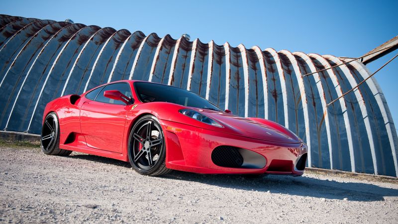 ferrari, f430, red, side view, 4k