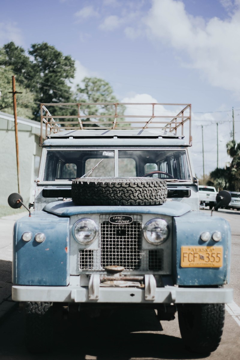 car retro blue and truck hd, 4k