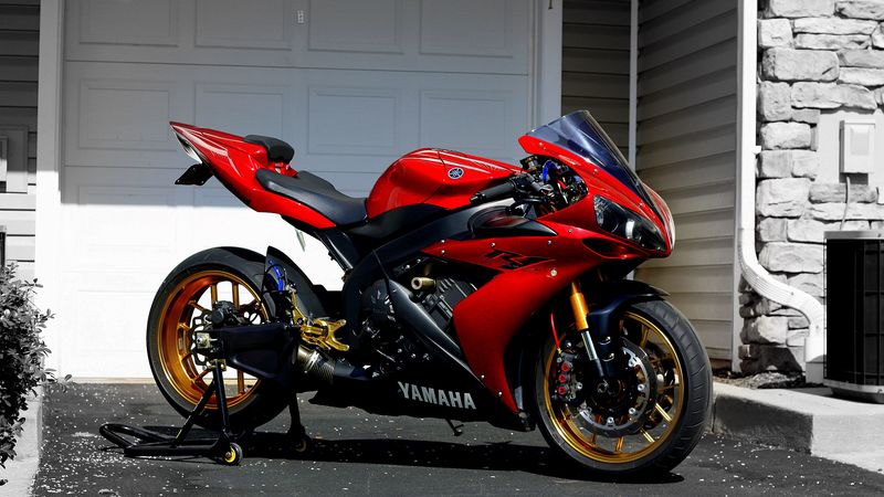 yamaha, r1, red, sportbike, 4k