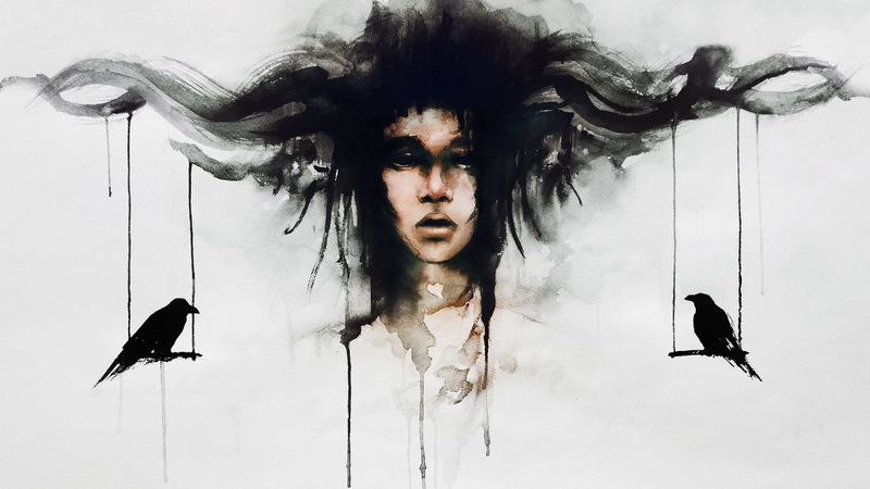 art, face, bird, fantasy, imagination, 4k