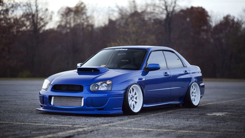subaru impreza, wrx sti, subaru, tuning, blue, 4k
