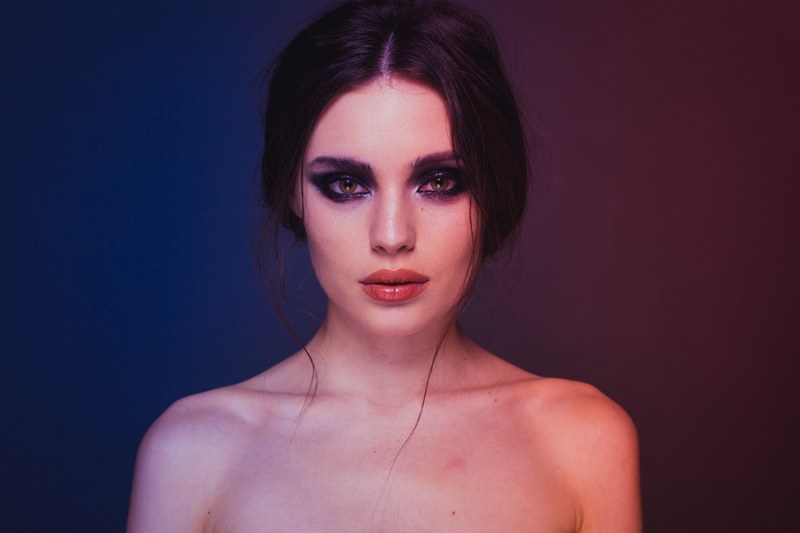 portrait woman brunette and nude 4k