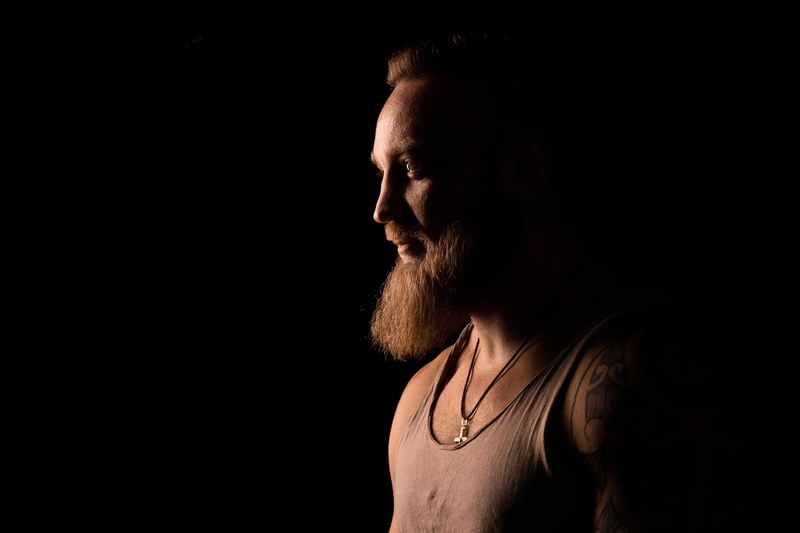 portrait man strong and beard 4k