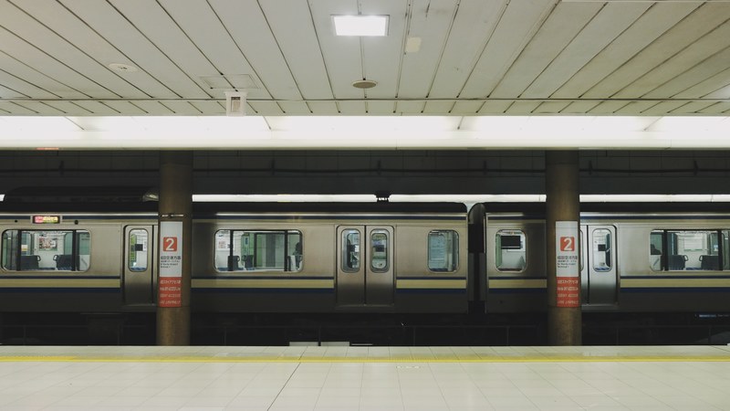 tokyo train waits at the station until before departing, train platform 4k