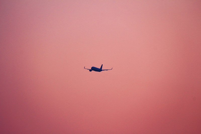 sky plane flying and airplane 4k