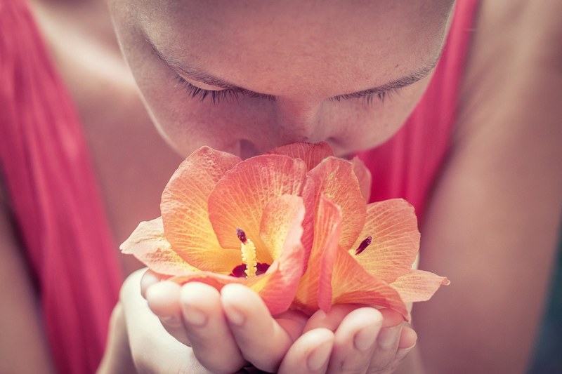 flower scent smell and face 4k