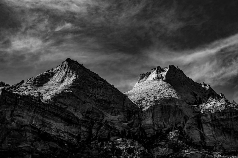 stormy sky over a tall mountain landscape, stormy mountains 4k