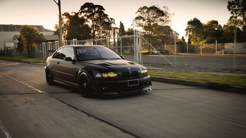 bmw, black, m3, e46, tuning, 4k