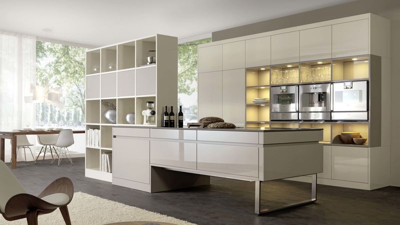 kitchen, dining room, furniture, interior, high-tech, 4k