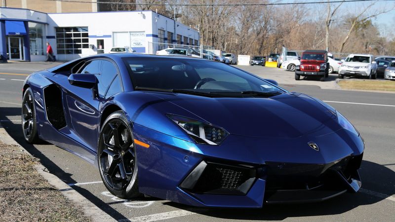 lamborghini aventador, blue, lamborghini, 4k