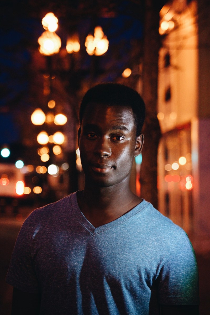 portrait african american night and smile hd, 4k