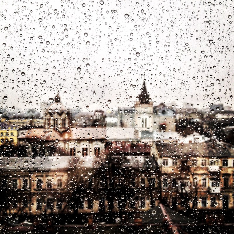 raindrop building glass and rain 4k