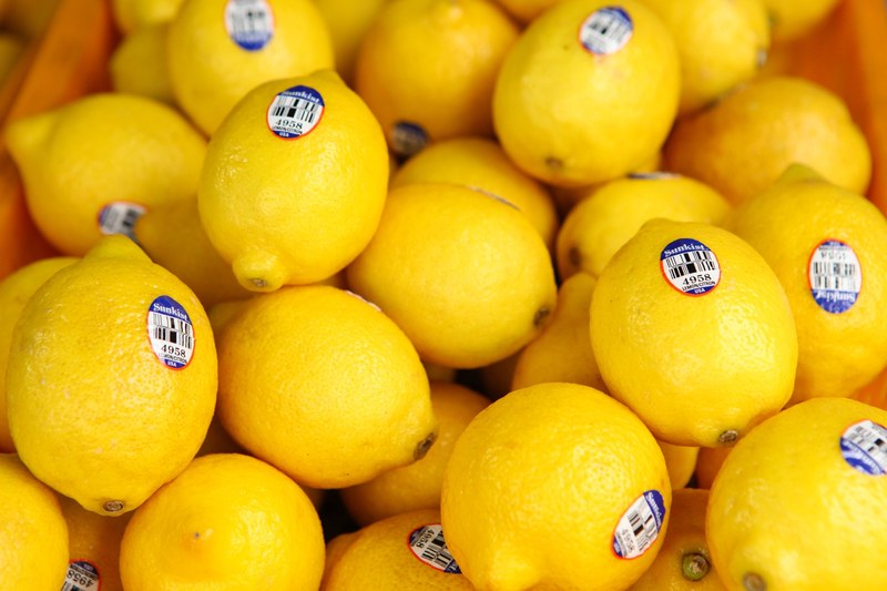 fruit lemon yellow and advertisement 4k