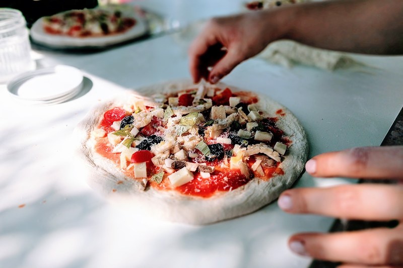 pizza dough topping and cheese 4k