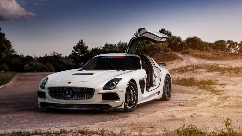 mercedes sls, black series, renntech, tuning, 4k