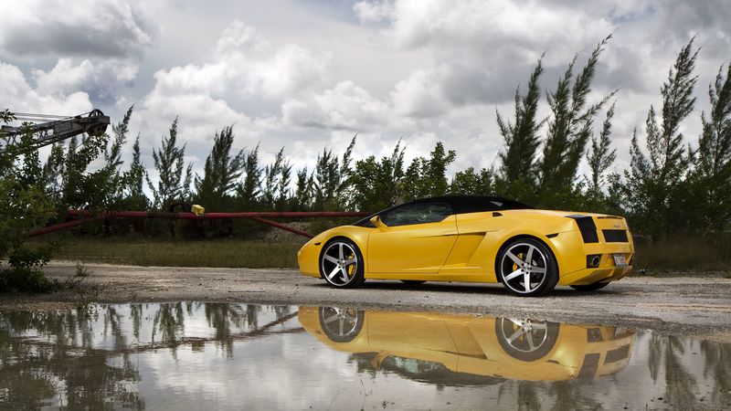 lamborghini, gallardo, lp560-4 spyder, yellow, 4k