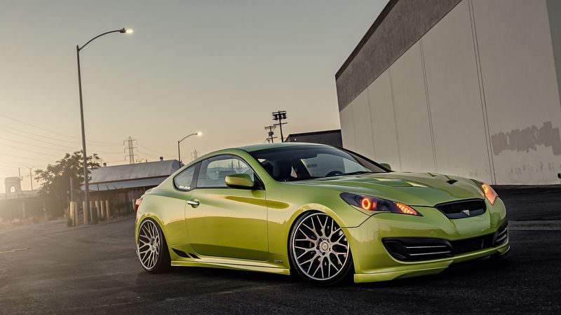 green, hyundai, stance, genesis, 4k