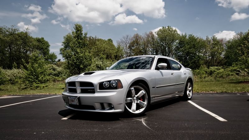 dodge charger srt8, supercar, cult car, silver, tuning, functional hood, 4k