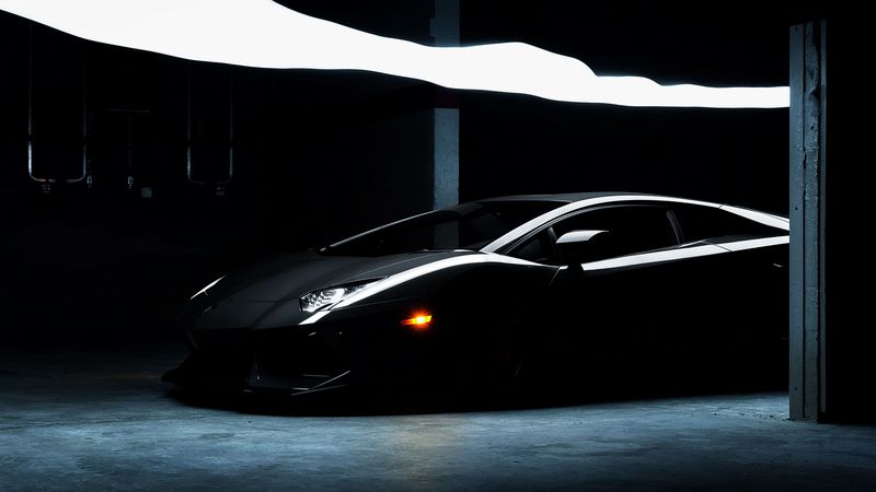 lamborghini, aventador, lp700-4, black, 4k