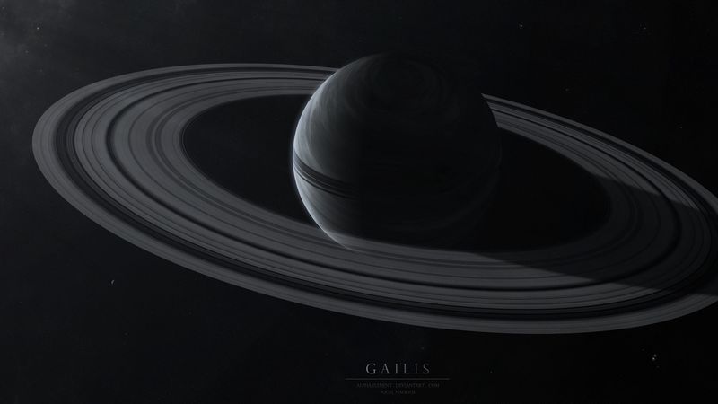 gailis, planet, rings, stars, space, 4k