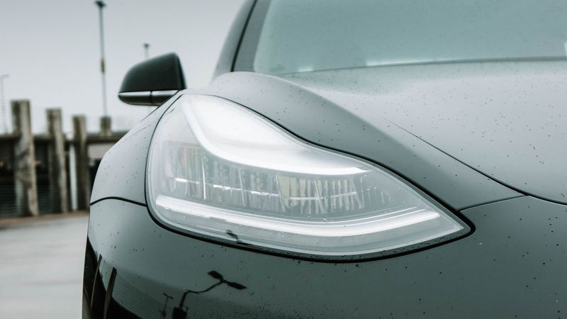 car, headlight, front view, black, 4k