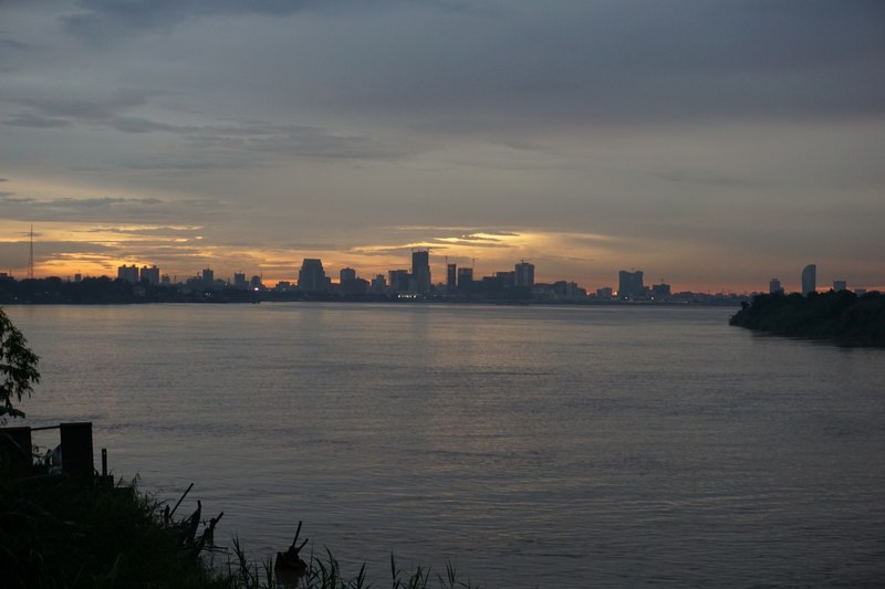 sunset by the mekong river 4k