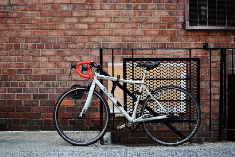 locked bike bike bicycle and wall 4k