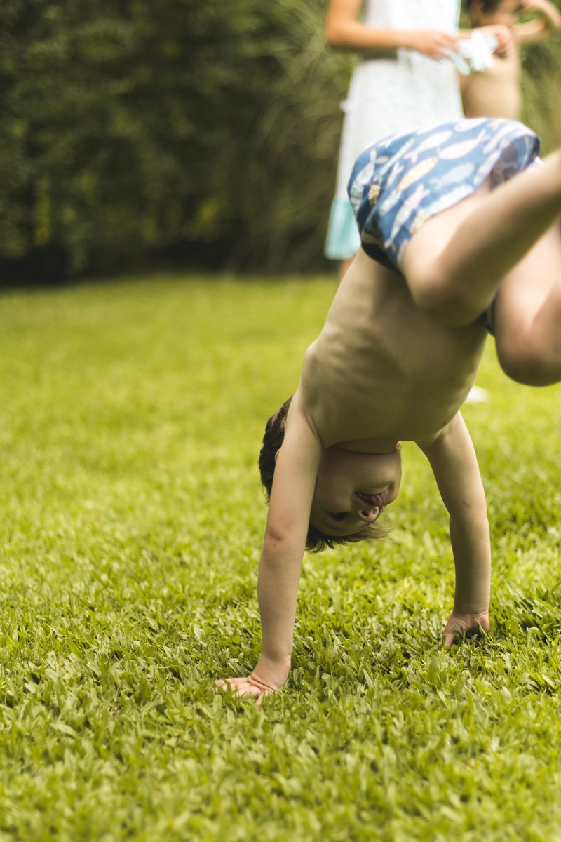 boy child garden and handstand hd, 4k