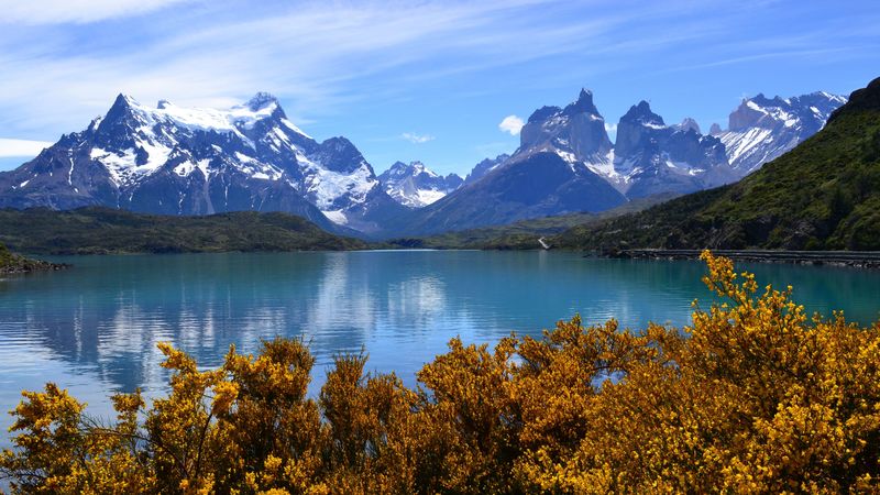 lake, mountains, nature, 4k