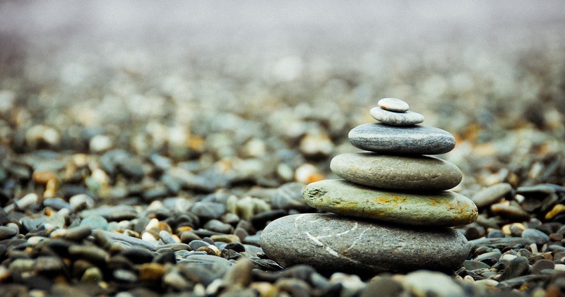 stone zen rock and pebble 4k