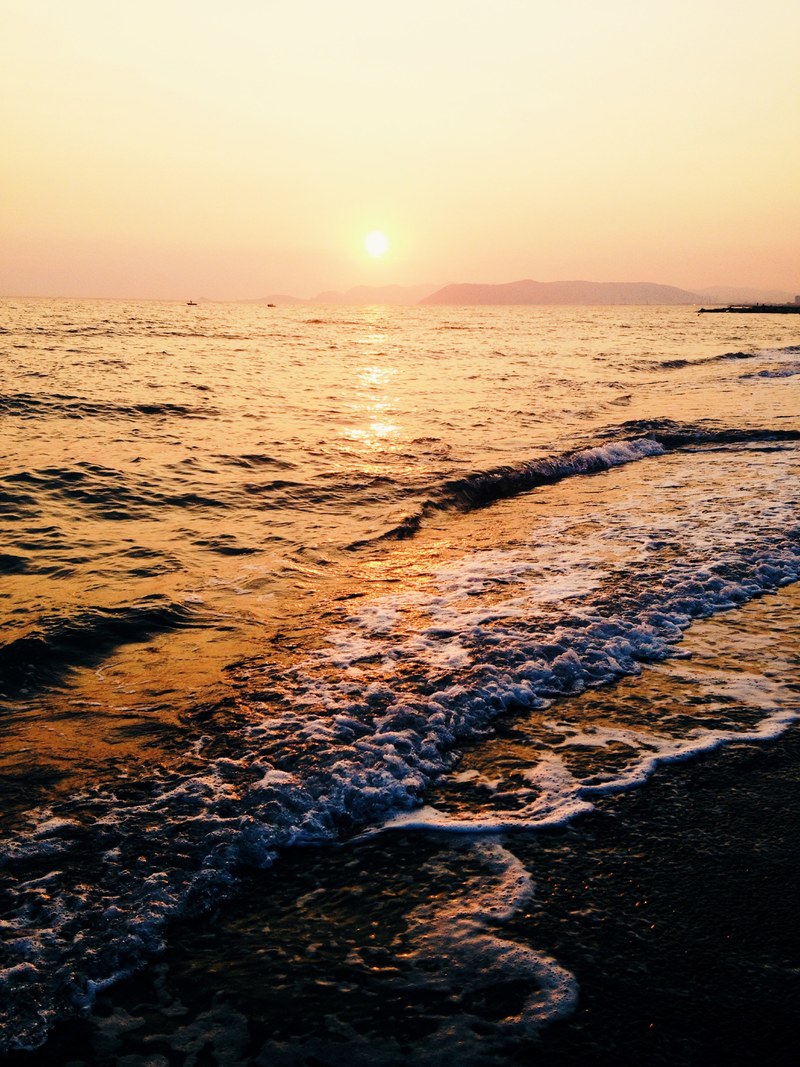 sunset sea shore and water hd, 4k